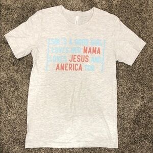 Canvas Tee Women’s American Fourth of July Graphic T-Shirt Heathered Grey Size S